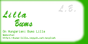 lilla bums business card